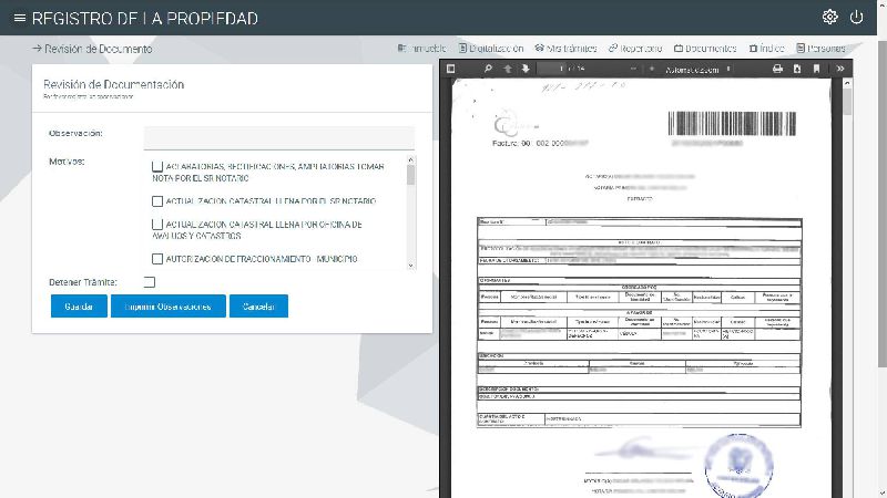 Revision de Documentos de Inscripción